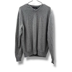 Nordstrom Gray V Neck Sweater‎ Men’s Size XL Tall 100% Cashmere Long Sleeve